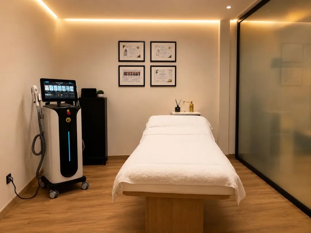 Cabine d'épilation laser avec machine diode 808 nm, EpilClinic Demours Paris 17