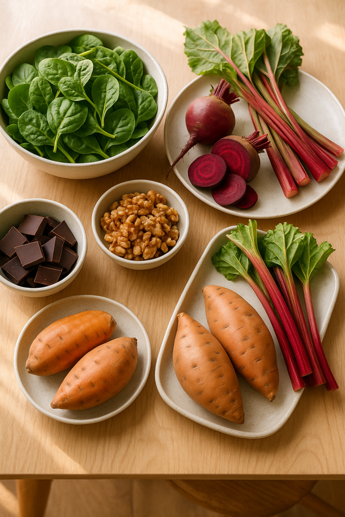 Aliments riches en oxalate : tableau complet des teneurs en mg/100g