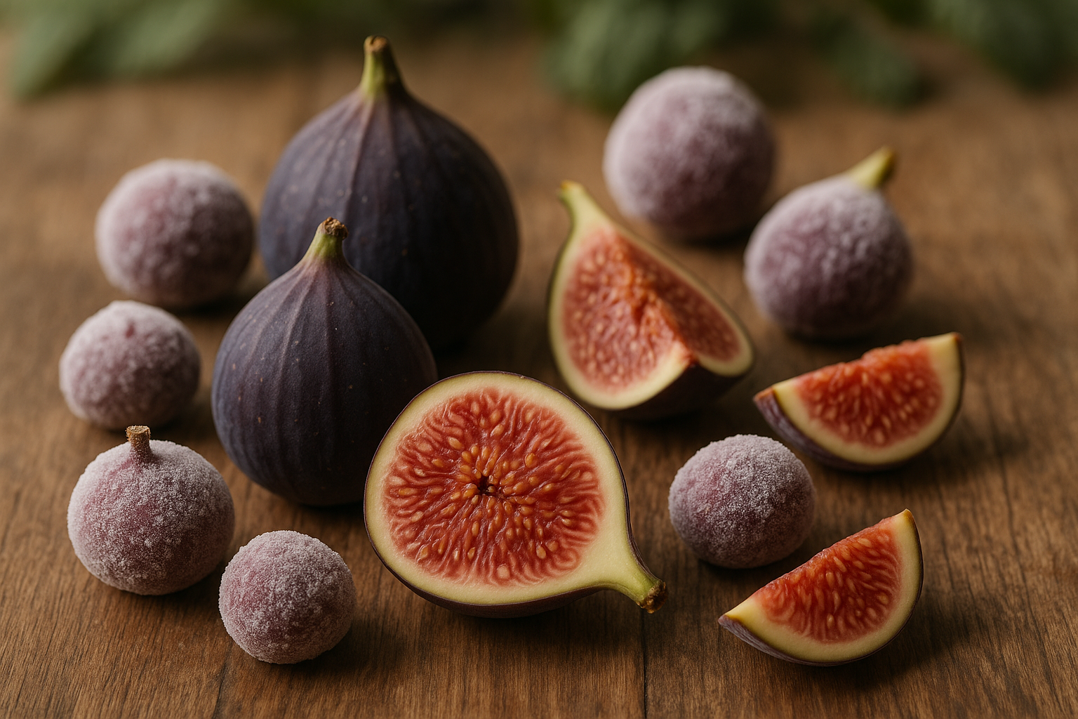 Congeler des figues fraîches : figues entières et coupées avant congélation